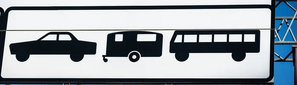 Señal Que Permite Coches Caravanas Autobuses —  Fotos de Stock