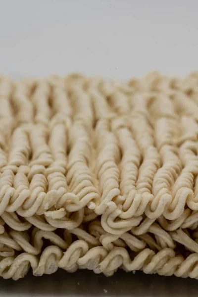 Dry Instant Ramen Noodles White Background — Stock fotografie