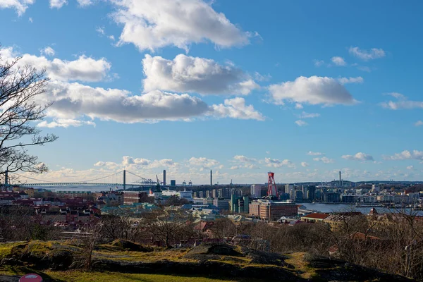 Gothenburg Sweden February 2023 Panoramic View Stigberget Majorna Eriksberg Port — Stock Photo, Image