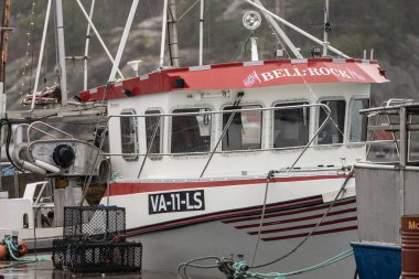 Lindesnes, Norveç - Ocak 04 2023: Limanda balıkçı teknesi Bell-Rock.