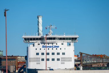 Gothenburg, İsveç - 05 Mart 2023: Stena Hattı feribotu limanda.