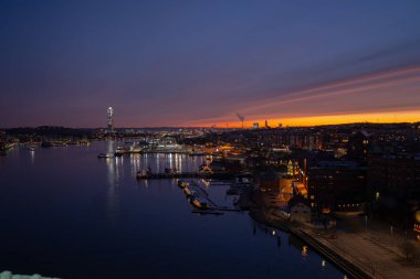 Göteborg, İsveç - 27 Ocak 2023: Göteborg 'un sabah manzarası.