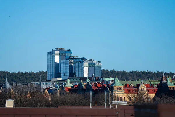 Gothenburg Sweden March 2023 Gothia Towers Hotel Towering Roof Tops — Stock Photo, Image