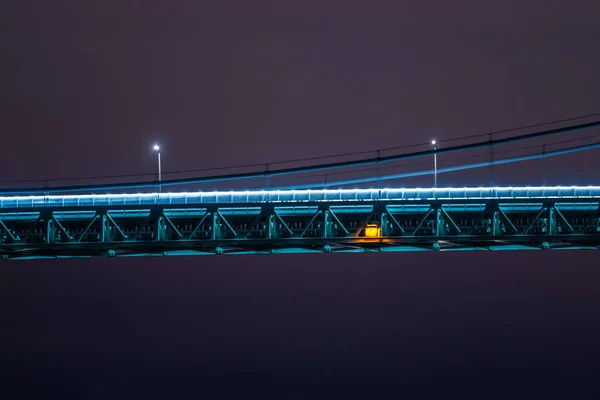 Gotemburgo Suécia Dezembro 2022 Detalhe Ponte Suspensa Noite — Fotografia de Stock