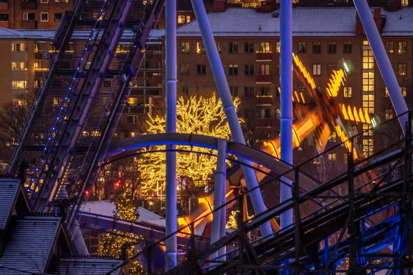 Gothenburg Sweden December 2022 Dusk View Liseberg Amusement Park Christmas — Stock Photo, Image