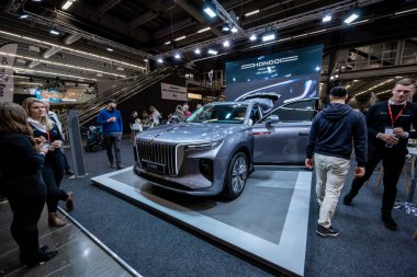 Gothenburg, Sweden - december 03 2022: Hongqi E-HS9 electric luxury SUV on display.