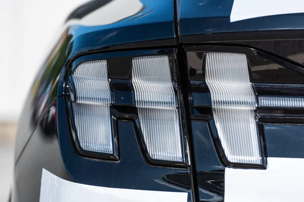 Lindesnes Noruega Agosto 2021 Luces Traseras Ford Mustang Mach Suv —  Fotos de Stock