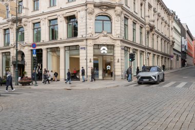 Oslo, Norveç - 13 Ekim 2021: Oslo 'daki NIO Evi' nin dışı.