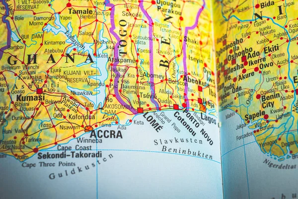 Atlas Mapa Lomé Togo Imagen de archivo