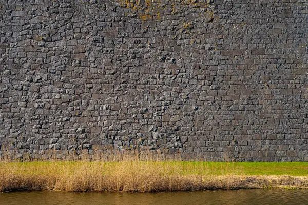 Варберг Швеция Апреля 2023 Года Высокие Каменные Стены Крепости — стоковое фото