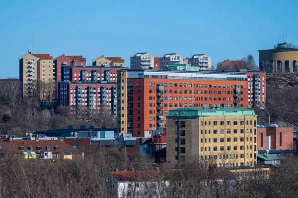 Gothenburg Sweden April 2023 Tall Buildings Sahlgrenska Hospital Front Tall — Stock Photo, Image