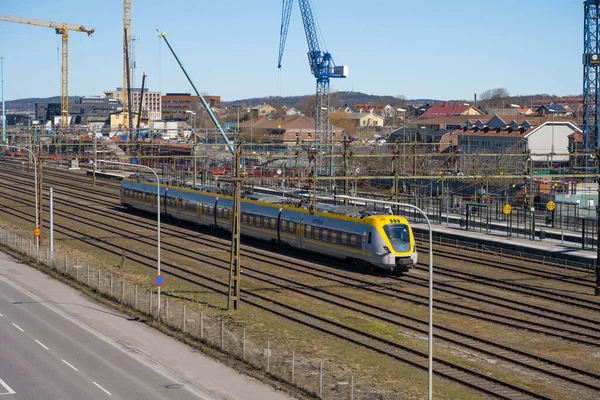 Varberg Suecia Abril 2023 Vasttagen Tren Regional Varberg — Foto de Stock