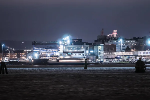 Gotemburgo Suecia Diciembre 2022 Terminal Ferry Línea Stena Por Noche — Foto de Stock
