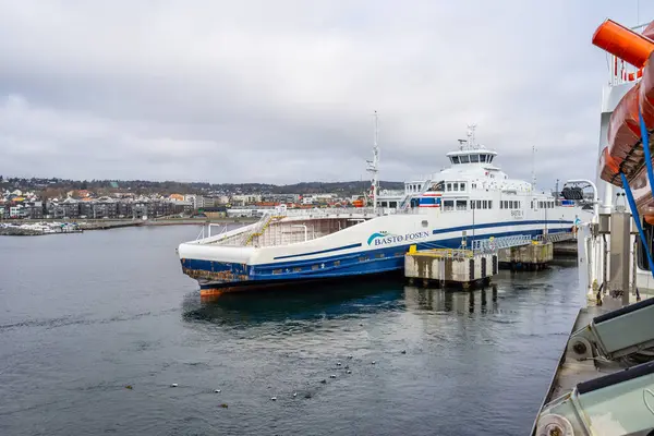 Moss Norwegen April 2023 Fähre Horten Moss Legt Hafen Von — Stockfoto