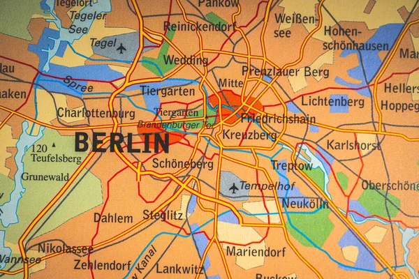 Atlas map of Berlin in Germany.