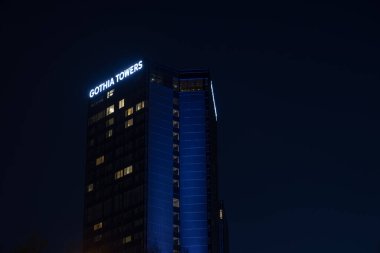 Göteborg, İsveç - 27 Nisan 2023: Gothia Towers Oteli 'nin en doğusundaki kule.