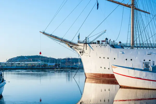 Gothenburg Sweden February 2012 Sail Ship Viking Docked Hotel Lilla — Stock Photo, Image