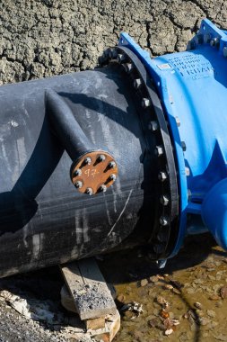 Göteborg, İsveç - 27 Mayıs 2023: Büyük çaplı su şebekeleri yapım aşamasında.