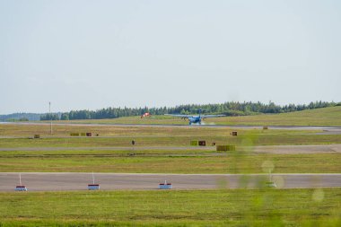 Landvetter, İsveç - 28 Mayıs 2023: SAS ATR 72-600 ES-ATH Landvetter Got.