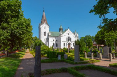 astorp, İsveç - 17 Temmuz 2021: Yazın Kvidinge Kilisesi.