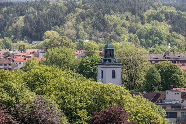 Göteborg Schweden Mai 2023 Turm Der Kirche Von Alingsas Ragt — Stockfoto
