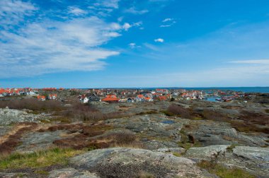 Göteborg, İsveç - 29 Nisan 2012: Foto 'daki evlere geniş görüş.