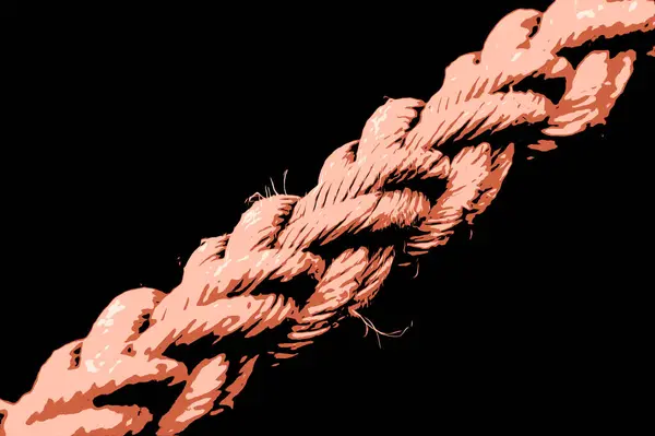 Red Polypropylene Braided Rope — Stock Photo, Image