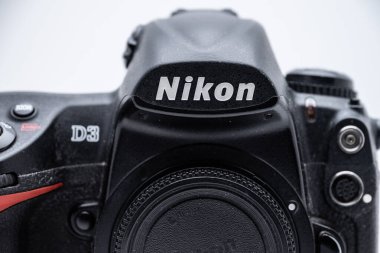 Gothenburg, İsveç - 06 Ekim 2023: Nikon D3 dijital SLR kamera detayları.