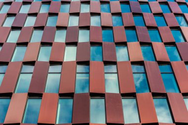 Molndal, Sweden - October 17 2021: metal and glass facade of a hotel.