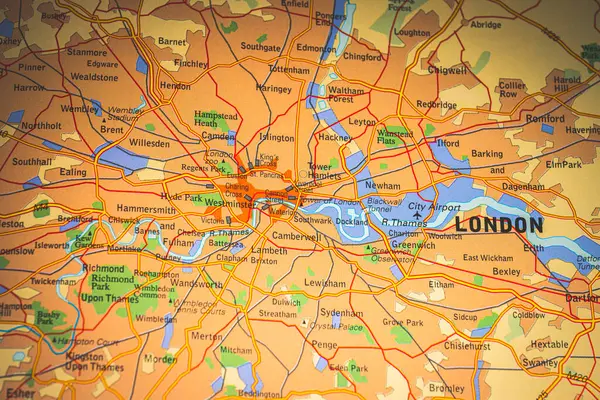 Atlas map of London in United Kingdom.