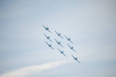 Göteborg, İsveç - 29 Ağustos 2010: Frecce Tricolori, 313 Gruppo Addestramento Acrobatico.