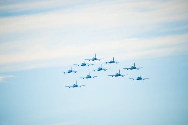 Göteborg, İsveç - 29 Ağustos 2010: Frecce Tricolori akrobatik takımı.