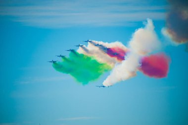 Göteborg, İsveç - 29 Ağustos 2010: Frecce Tricolori akrobatik takımı.