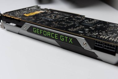 Göteborg, İsveç - 03 Mayıs 2021: Bir Nvidia GTX780 Ti grafik kartı.