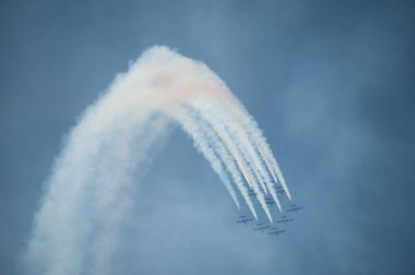 Göteborg, İsveç - 29 Ağustos 2010: Frecce Tricolori, 313 Gruppo Addestramento Acrobatico.