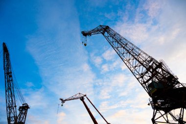 Rıhtımdaki eski vinçlere bakıyorum