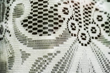 Ayrıntılı beyaz dantel perde