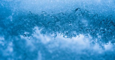 Ice crystals in a window