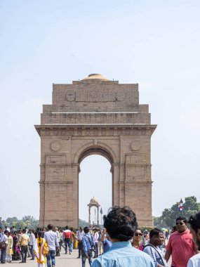 Delhi, Hindistan - 12 Ekim 2019: Eski adı Rajpath olan Yeni Delhi 'nin 