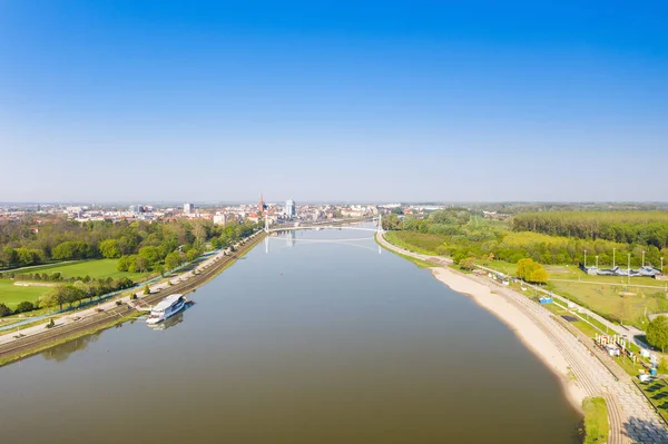 Río Drava Ciudad Osijek Croacia Imágenes de stock libres de derechos