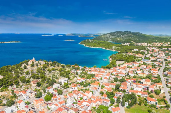 stock image Panoramic view of town of Tribunj and island archipelago in Dalmatia, Croatia