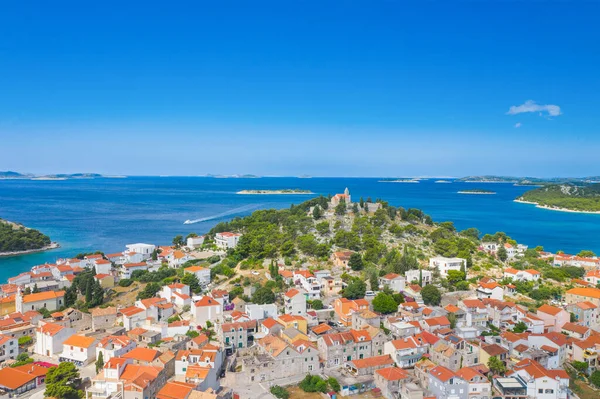 Vista Panorâmica Cidade Velha Tribunj Arquipélago Insular Dalmácia Croácia — Fotografia de Stock