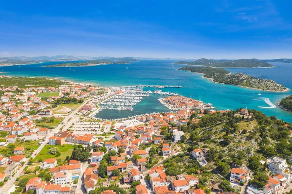 Vista Panorâmica Cidade Velha Tribunj Arquipélago Insular Dalmácia Croácia — Fotografia de Stock