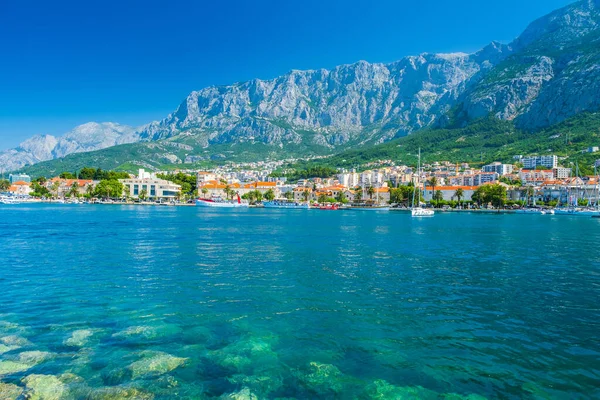 Stad Makarska Biokovo Berg Dalmatië Kroatië — Stockfoto