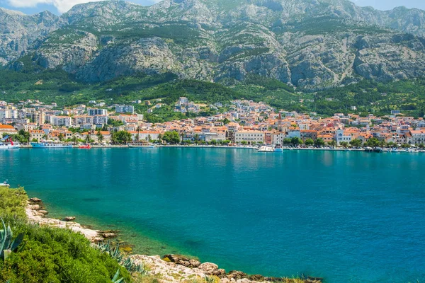 Ville Makarska Montagne Biokovo Dalmatie Croatie — Photo