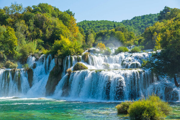 Amazing Skradinski Buk waterfall in Krka national park, Dalmatia, Croatia