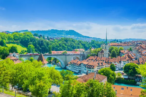 Aare Nehri, Untertorbrucke Köprüsü, Bern şehri, İsviçre