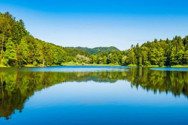 Hırvatistan 'ın Zagorje kentindeki Trakoscan Gölü, inanılmaz doğa manzarası