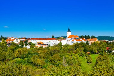 Hırvatistan 'ın Prigorje kenti Sveti İvan Zelina' nın panoramik manzarası 