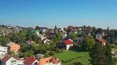 Hırvatistan 'ın Prigorje kenti Sveti İvan Zelina' nın panoramik manzarası 